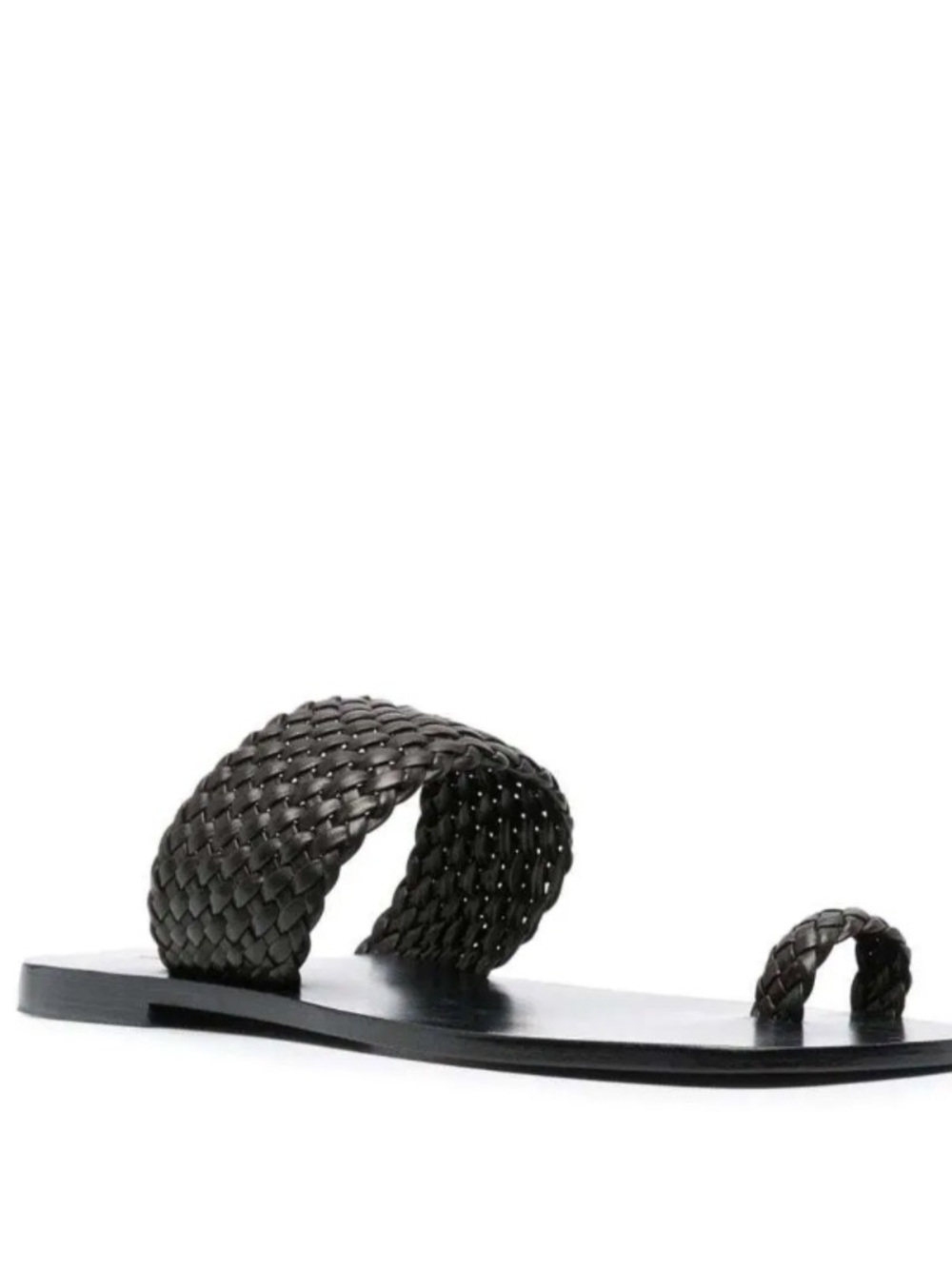 A. Emery x Matthau Carmen Flat Woven Toe Ring Sandals black 9 US 40 EU - Picture 3 of 13